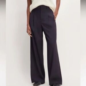 Everlane The Italian Wool Way-High® Drape Pant Size 0 Navy